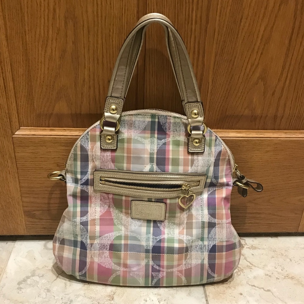 Multicolor Plaid Coach Purse